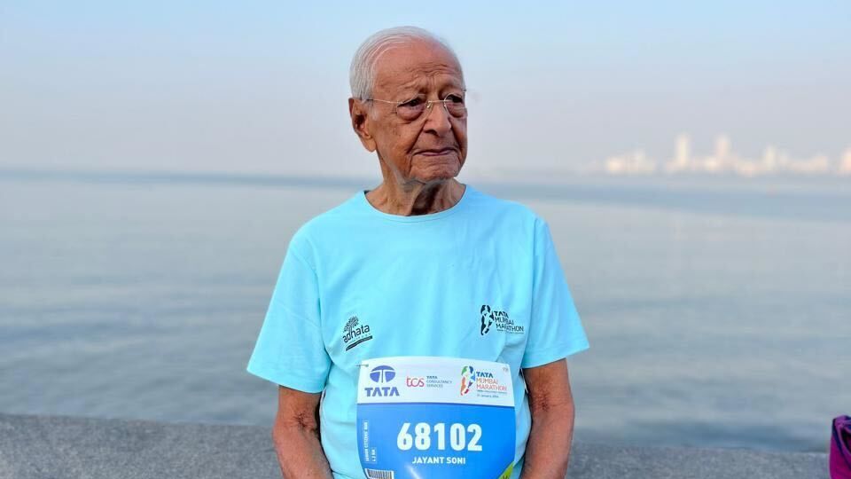 At 95, Jayant Soni was the oldest runner at the Tata Mumbai Marathon. He’s just getting started