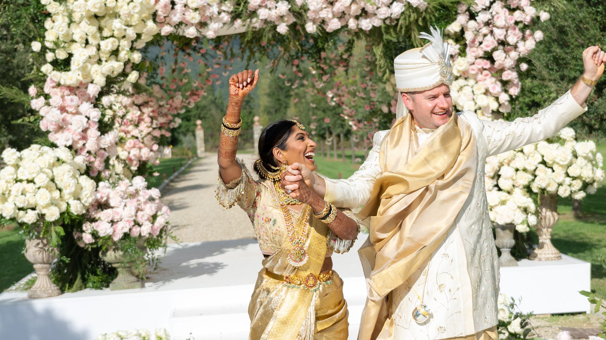 This bride’s medieval Italian wedding venue was finalised even before she met her husband
