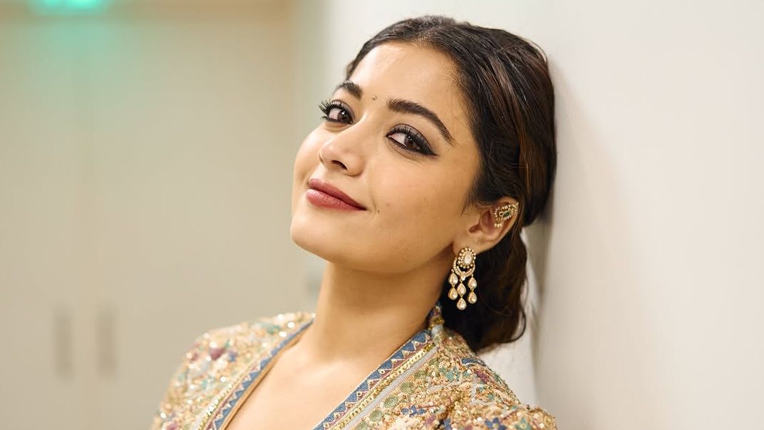 Rashmika Mandanna’s Anita Dongre jacket set featured zardozi and sequin embroidery