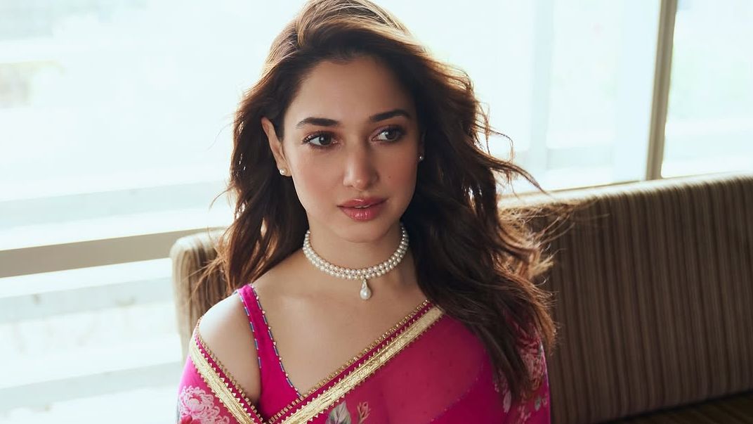 Tamannaah Bhatia’s rani pink sari by Torani was an ode to old Bollywood glamour