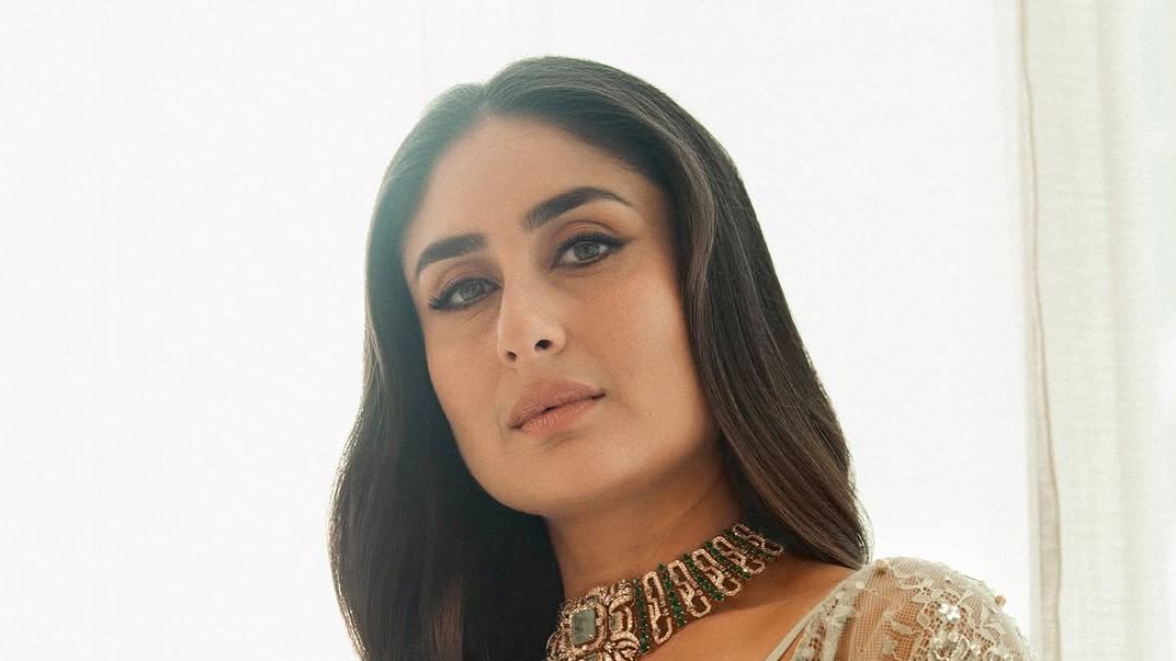 Kareena Kapoor Khan makes a case for sage green in a concept sari by Tarun Tahiliani