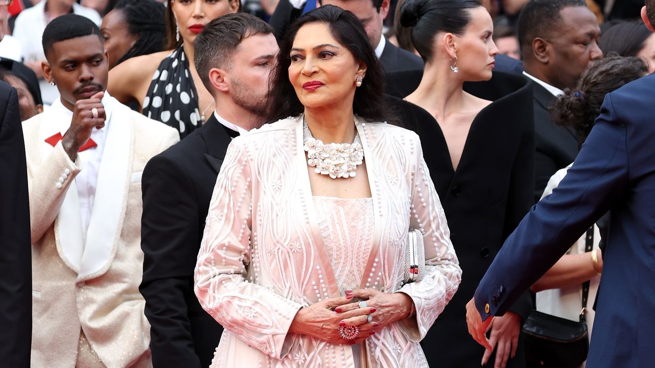 EXCLUSIVE: Simi Garewal makes her Cannes Film Festival debut in a custom ivory ensemble by Karleo
