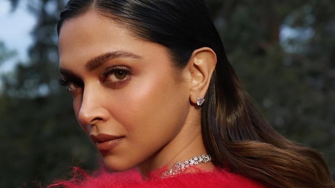 Deepika Padukone donned a furry, bright red coat by Ashi Studio
