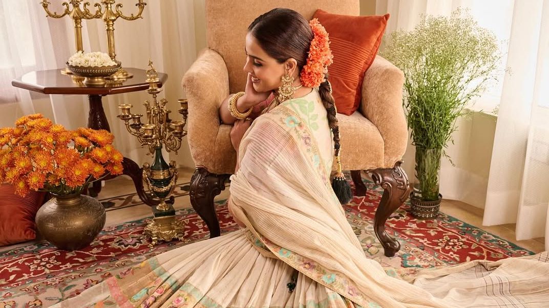 Genelia Deshmukh’s floral Gaurang Shah lehenga was inspired by the Mughal gardens