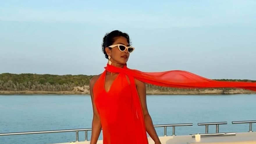 Priyanka Chopra Jonas’ beachside wardrobe had it all, from ruched minidresses to striped bikinis