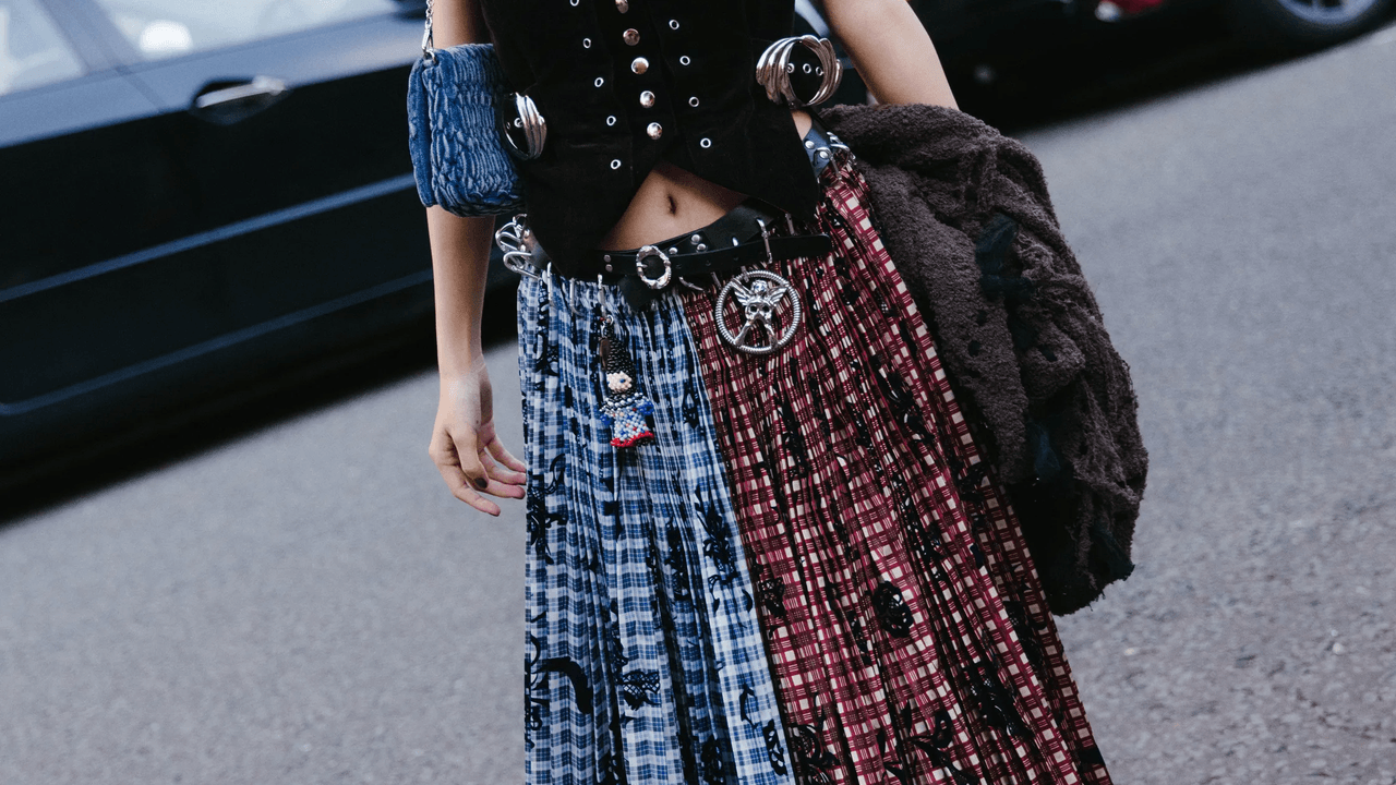 How to wear a checked skirt according to the street-style set