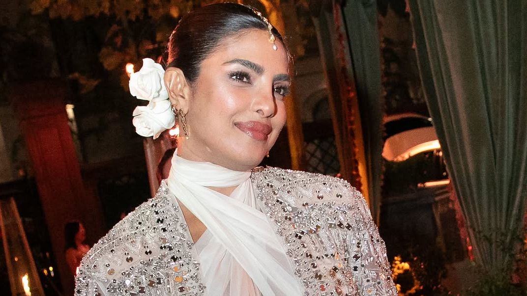 Priyanka Chopra Jonas’s mirrored Zuhair Murad pantsuit proves festive wear can be power dressing