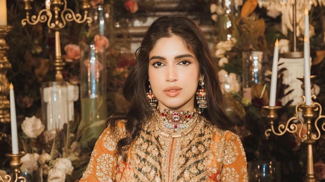 Bhumi Pednekkar’s Ritu Kumar look blends brocade, velvet and metallic threadwork